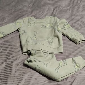 Cat & Jack Dinosaur Print Kids Set - Gray and Yellow